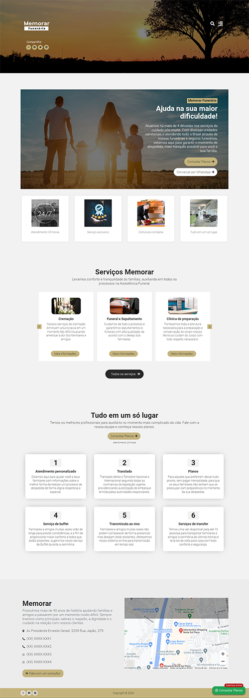 Projeto de site para empresas de funerária