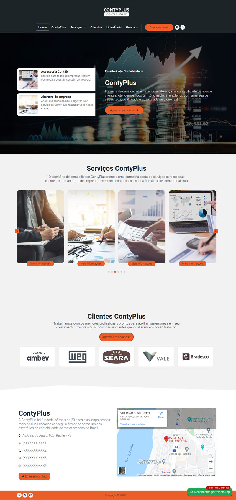 Modelo de site para escritórios de contabilidade, contadores e empresas contábeis