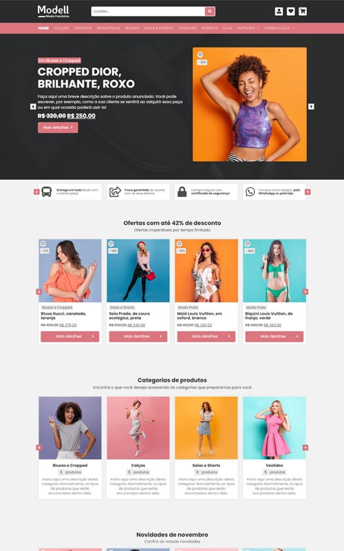 Página inicial do site