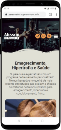 Modelo de site para personal trainer, preparadores físicos, academias e educadores físicos