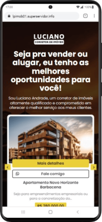 Landing page criada para corretor de imóveis