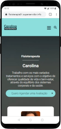 Modelo de site para fisioterapeutas, clínicas de fisioterapia e studios de pilates