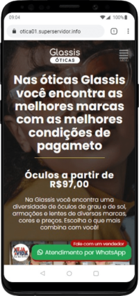 Modelo de Site para Óticas, laboratórios ópticos ou empresas de óculos