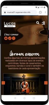 Modelo de site para músicos, cantores, DJ’s, instrumentistas ou banda de música