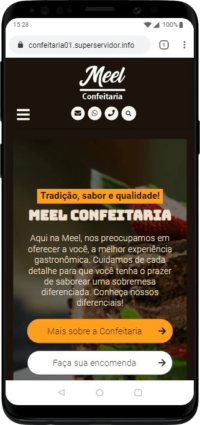 Página inicial pelo celular