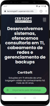 Modelo de Site para empresas e profissionais de tecnologia da informação.