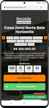 Landing page criada para imobiliária