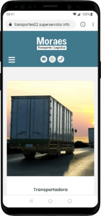 Modelo de site para empresas de logística, entregas e transportes de cargas