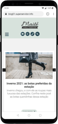 Modelo de site com blog de moda