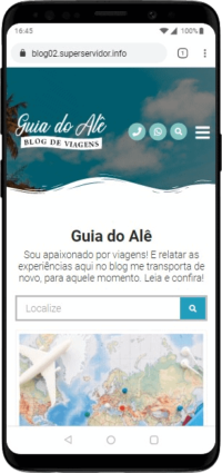 Modelo de site com blog de viagens